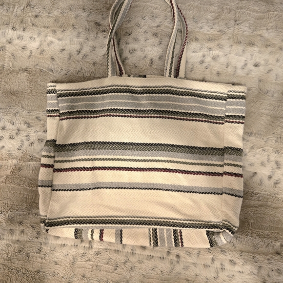 Senor Lopez Baja Cream Woven Stripe Tote Bag - Picture 2 of 4